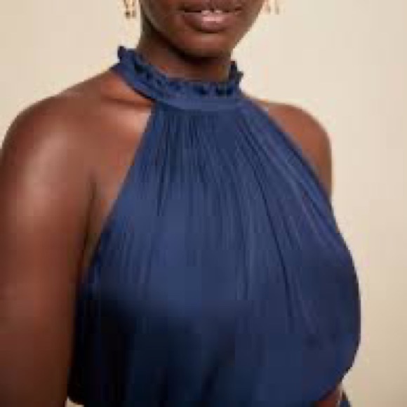 Banana Republic satin navy midi dress - Picture 5 of 5